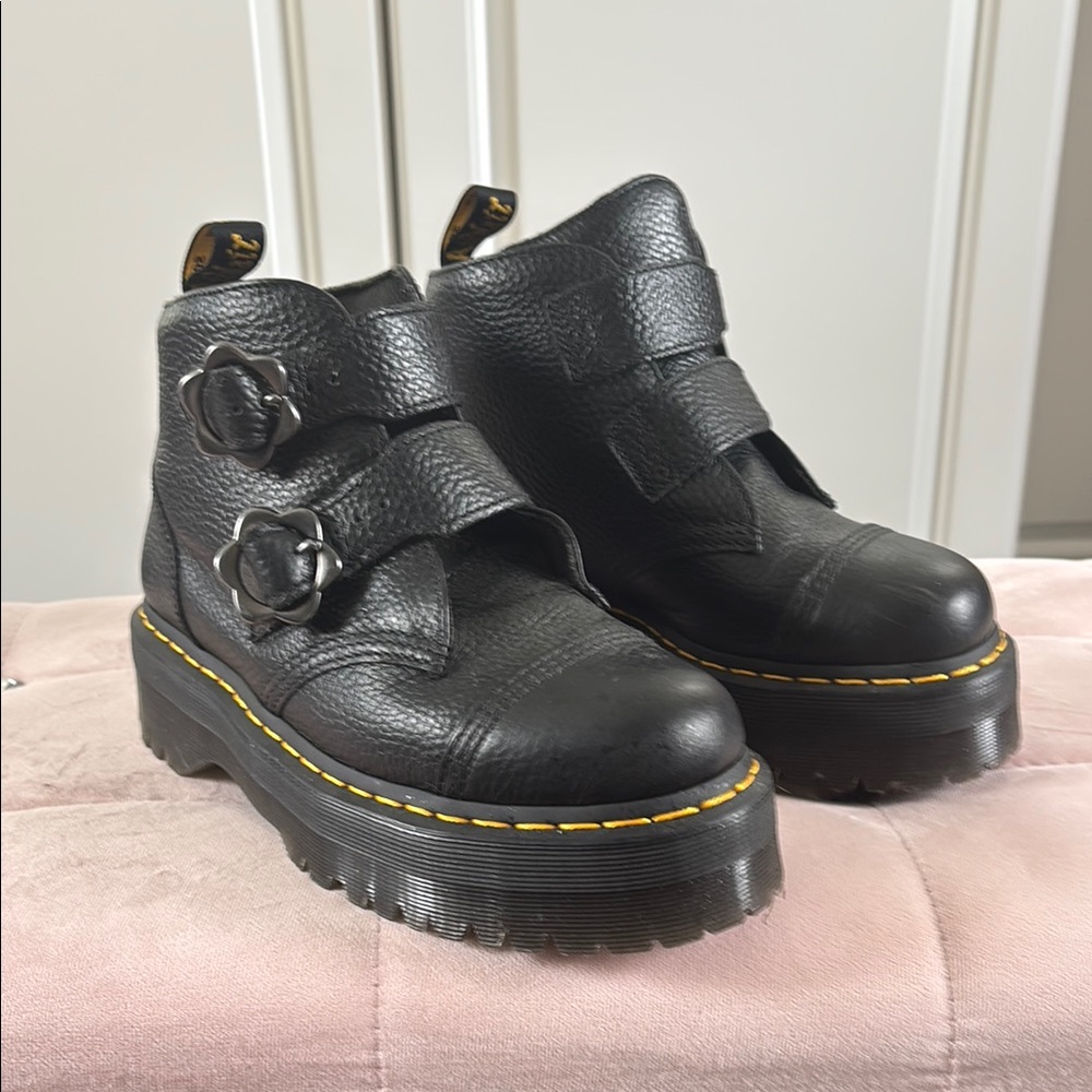 Dr. Martens Black Platform Combat Boots